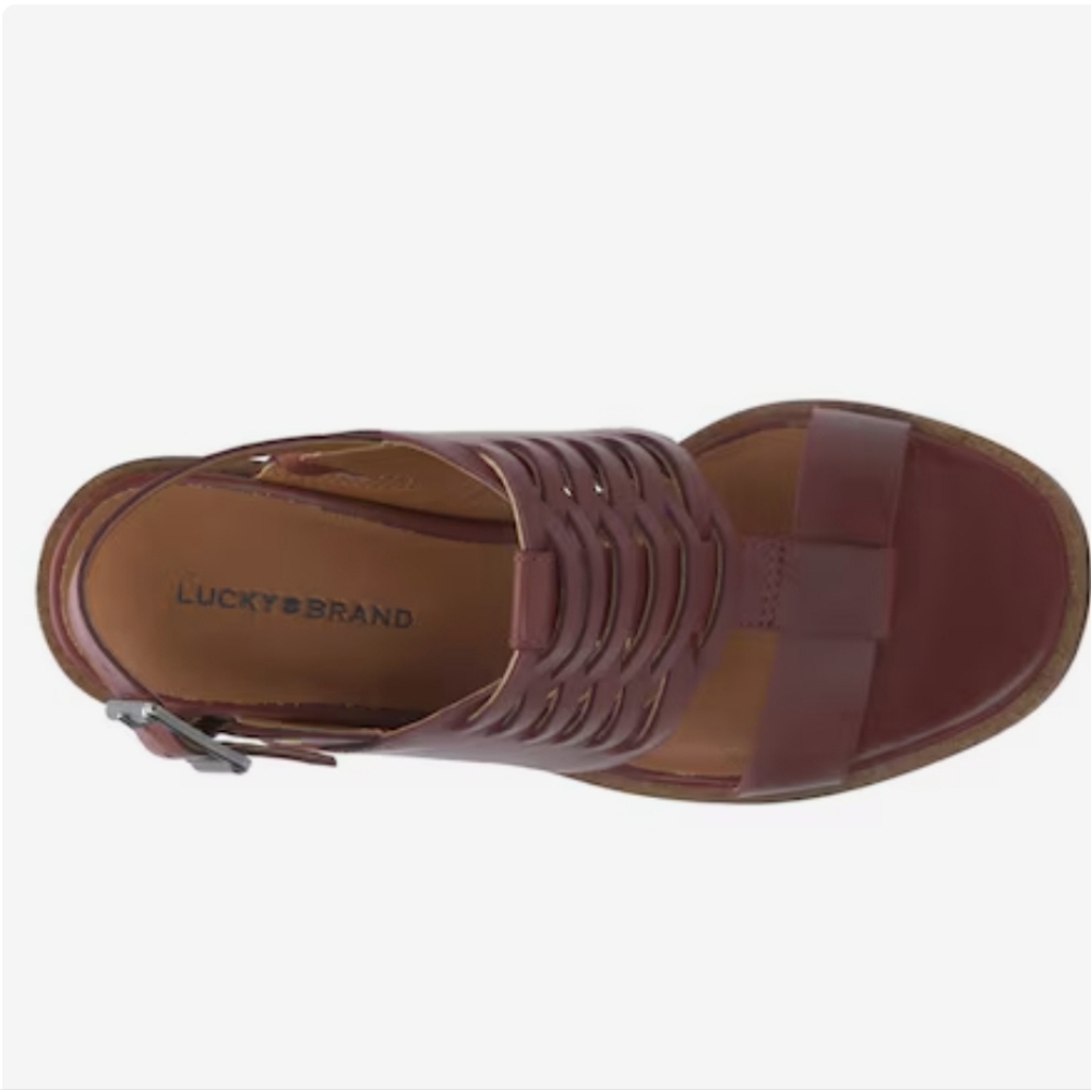 NEW Lucky Brand Lemia Sandal In Dark Brown Size 7.5 - Picture 4 of 5